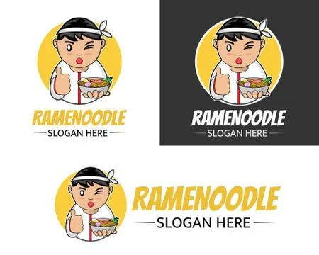 Chef ramen logo Stock Illustration