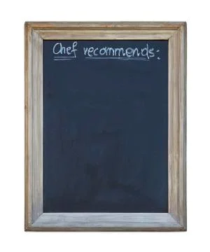 Chef recommends chalkboard with clipping path Stock Photos