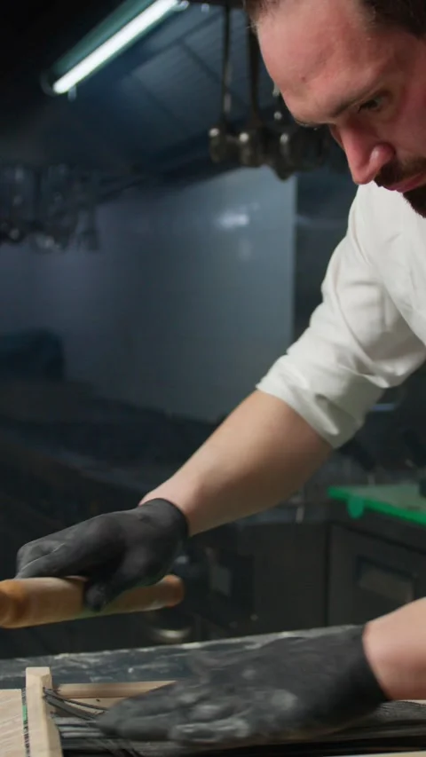 A Chef Remembering Tradition While Making Spaghetti Stock Footage 275428559