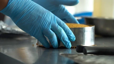 The chef removes the baking dish Stock Footage 85661961