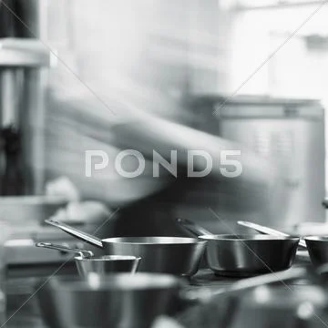 A chef in a restaurant kitchen Stock Photos