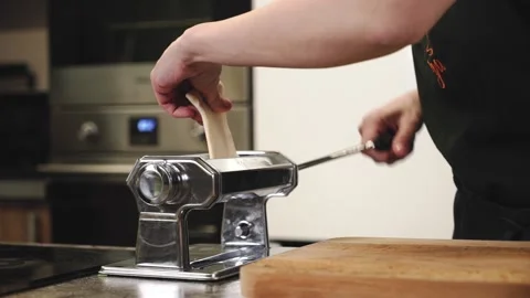 Chef rolling out the dough. Stock Footage 146877991