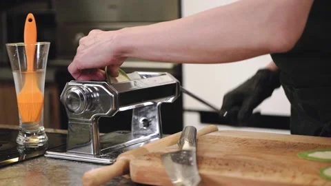 Chef rolling out the dough. Stock Footage 147306690