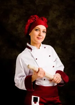Chef with rolling pin Stock Photos