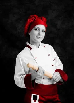 Chef with rolling pin Stock Photos