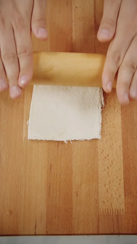 Chef Rolling a White Bread Video stock 281918557
