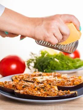 Chef is rubbing cheese Stock Photos