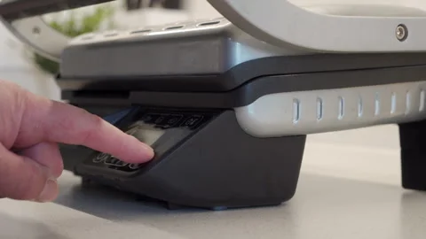 Chef Selects Cooking Program with Electronic Beep on Modern Kitchen Grill. Stock Footage 320847502
