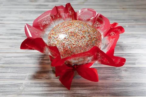 The chef served the customer with sweet Easter. Stock Photos