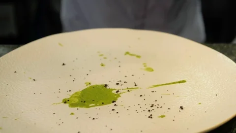 Chef served grill vegetables broccoli. On cutting board Stock Footage 122863865
