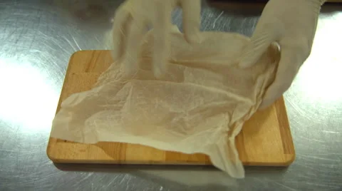 The chef serves the dish to guests Stock Footage 66460151