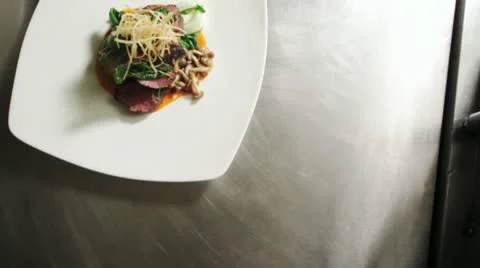 Chef Serves Pasta Stock Footage 12282903