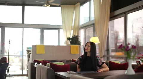 Chef serving delicious dish to female customer Stock Footage 67456030