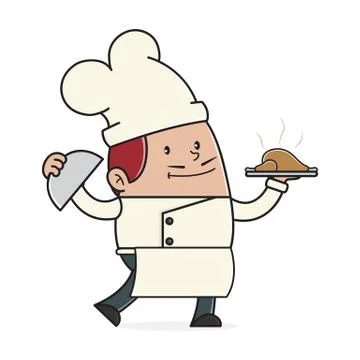 Chef serving food on a plate 스톡 일러스트