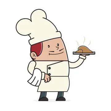 Chef serving food on a plate Stock Illustration