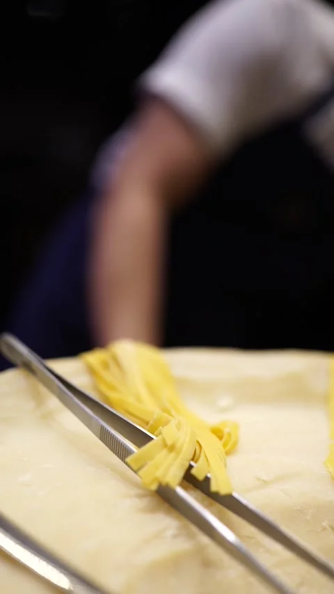 Chef Serving Fresh Pasta Dish to Customer in Restaurant Stock Footage 294806556