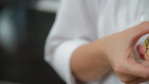 Chef show Mixed Nut and Dried fruits and Seeds Florentine cookies. Stock Footage 131601948