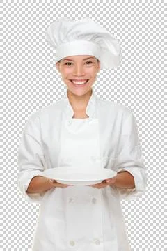 Chef showing empty plate Stock Photos