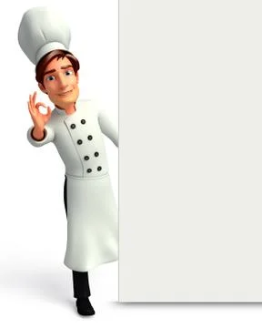 Chef with sign Stock Illustration