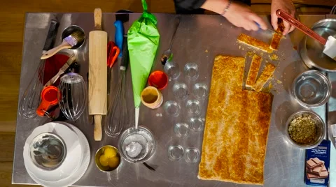Chef Slice Pastry Stock Footage 55127331