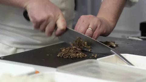 Chef slicing truffle Stock Footage 92062458