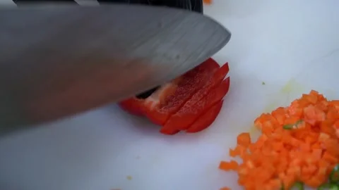 Chef Slicing Vegetables Stock Footage 319207257