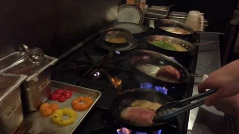 Chef in Slow Motion in Fine Dining Restaurant Stock Footage 82214077