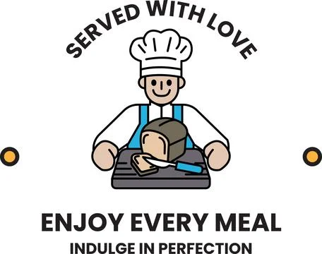 A chef is smiling and holding a loaf of bread Stock Illustration