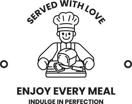 A chef is smiling and holding a loaf of bread Stock Illustration