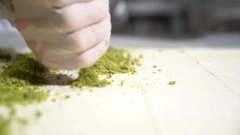 Chef şöbiyet makes a recipe for baklava. Stock Footage 150084499