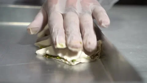 Chef şöbiyet makes a recipe for baklava. Stock Footage 150084866
