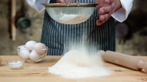 Chef spread flour Stock Footage 88900082