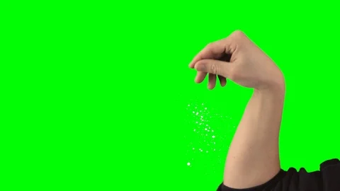Chef Sprinkling Salt Salt Bae with green screen Stock Footage