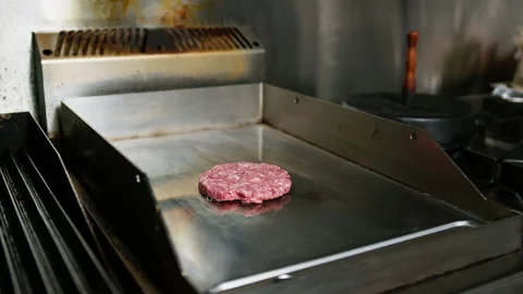 Chef Starting The Cooking Of Meat Stock Footage 272432319