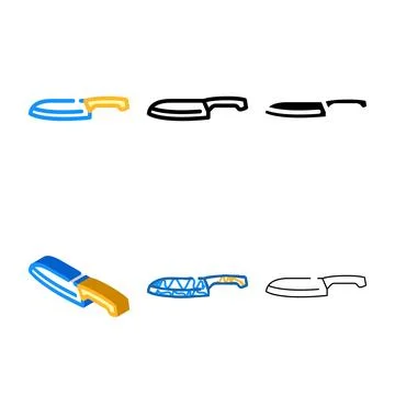 Chef styles kitchen knife color icon vector Illustrazione stock
