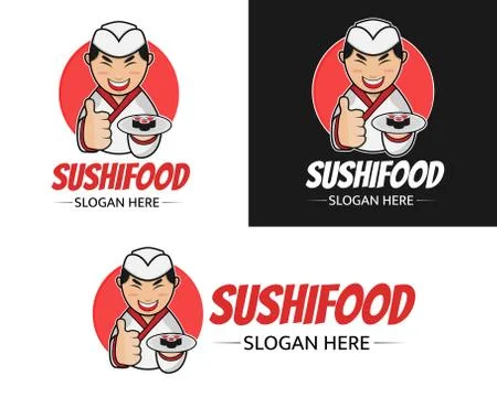 Chef sushi logo Stock Illustration