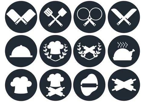 Chef symbol design collection Illustrazione stock