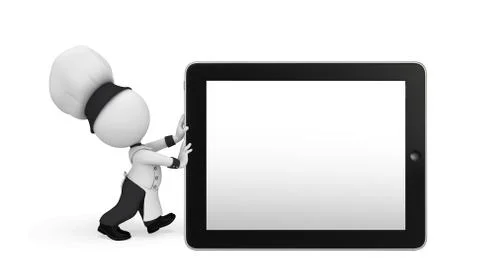 Chef with tab Stock Illustration