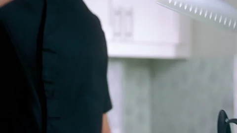 Chef takes the knife slow motion Stock Footage 223699963