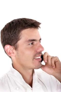 Chef talking on the phone Stock Photos