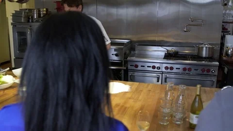 Chef teaching students how to prepare dough Stock Footage 77081577