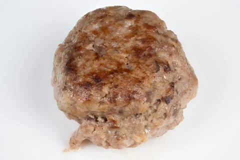 Chef test kitchen cutlet sample photographed solo, clear sear marks and crumb Foto stock