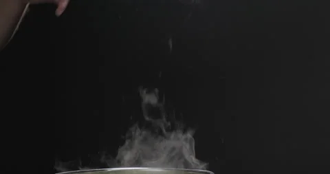 Chef throws broccoli in a boiling water. Healthy balanced food. Slow motion Stock Footage 260950456