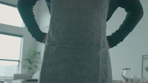 Chef Ties Up His Apron Stock Footage 149631109
