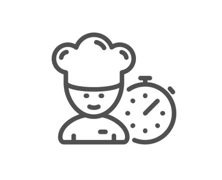 Chef time line icon. Ð¡hief-cooker sign. Vector Illustrazione stock