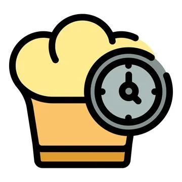 Chef toque and clock symbolizing cooking time management Stock Illustration