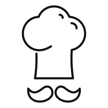 Chef toque hat with mustache representing culinary expertise Stock Illustration