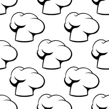 Chef toques outline seamless pattern 스톡 일러스트