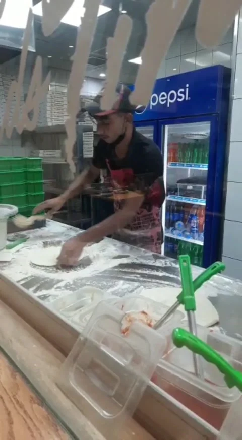 Chef Tossing Pizza Dough. Stock Footage 197015120