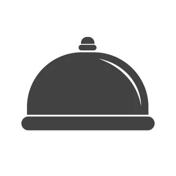 Chef tray icon. Vector plate. Closed dish. Stock Illustration